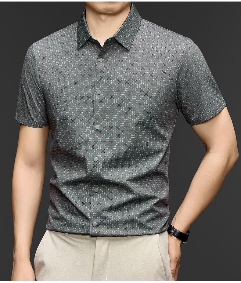 Men's Sage Diamond Lattice Stretch Shirt